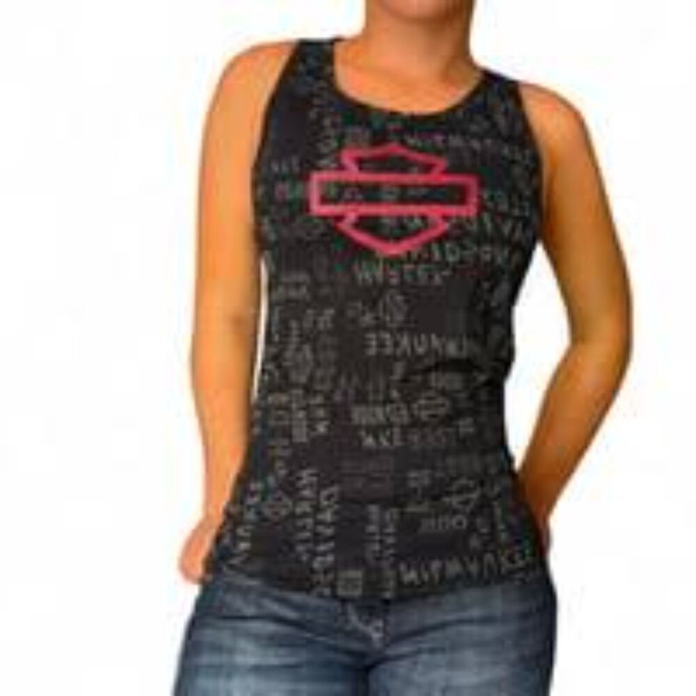 Harley Davidson Logo Sayings Tank Plus size 2XL EUC Black